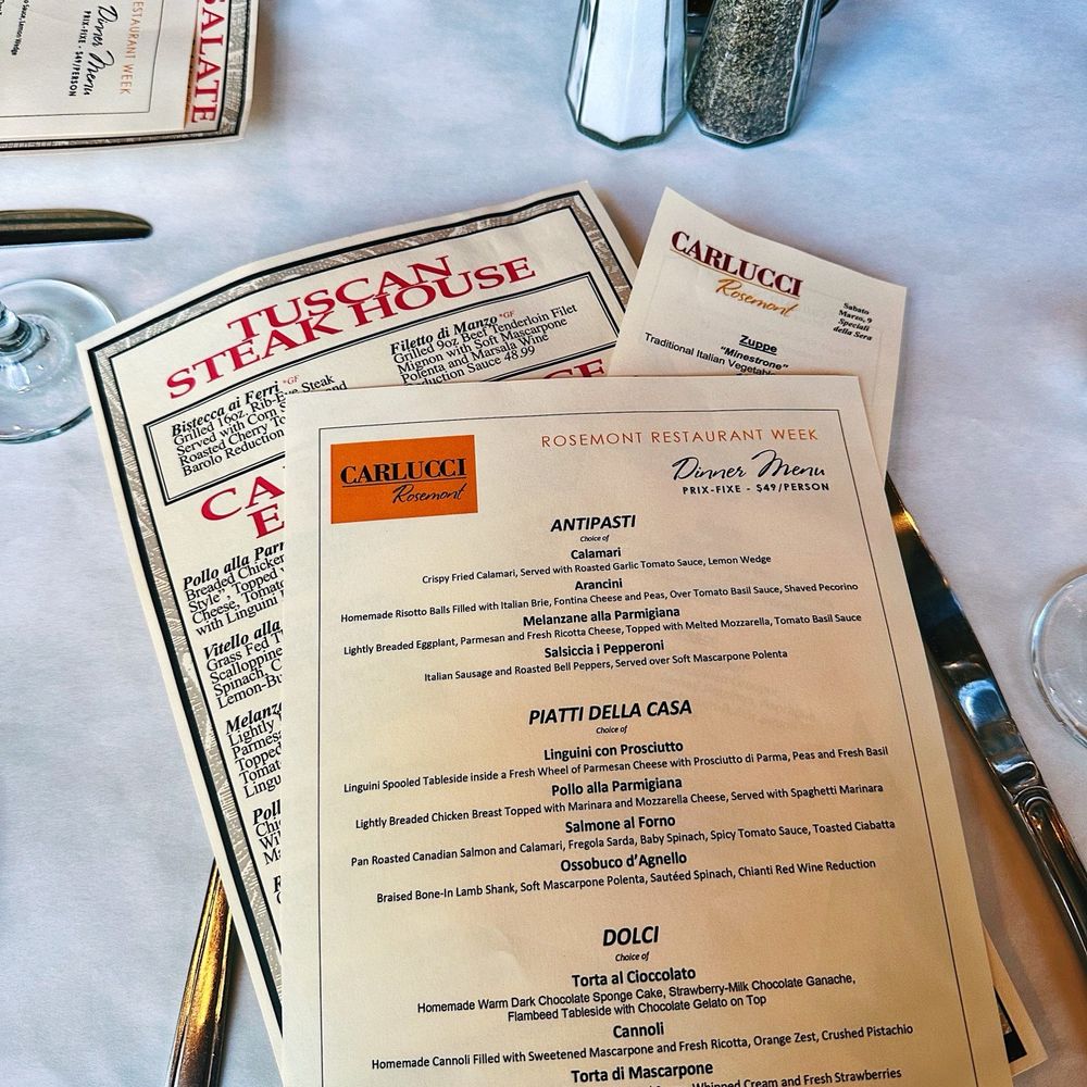 Carlucci Rosemont - Restaurant week menu - Italian Near Me - Rosemont, Illinois Carlucci Rosemont - Restaurant week menu - Italian Near Me - Rosemont, Illinois