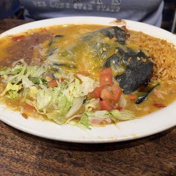 Ranchos Plaza Grill - Carne adovada blue corn enchiladas - Mexican Near Me - Ranchos De Taos, New Mexico