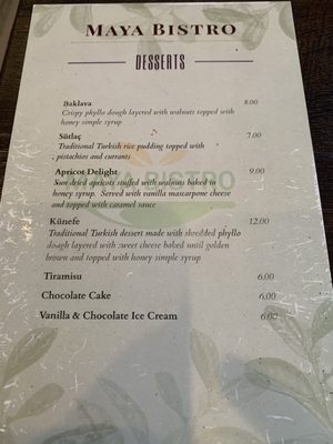 Menu photo 1 Maya Bistro Arlington, VA