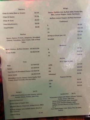 Menu photo 4 Cincinnati Bar & Grill El Paso, TX