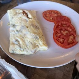 Power omelet with side of tomatoes