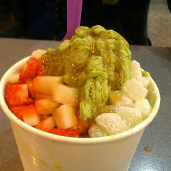Salju Dessert - Matcha (green tea) snow ice with caramel syrup, strawberries, and mochi. Matcha...oh god, yes. - Desserts Near Me - Alhambra, California Salju Dessert - Matcha (green tea) snow ice with caramel syrup, strawberries, and mochi. Matcha...oh god, yes. - Desserts Near Me - Alhambra, California