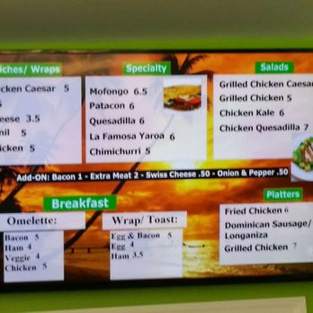 Tropical Juice Bar - Wall Menu - Dominican Near Me - Passaic, New Jersey Tropical Juice Bar - Wall Menu - Dominican Near Me - Passaic, New Jersey