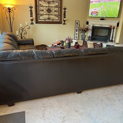 Reconditioned couch with dark brown