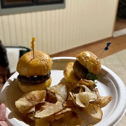The Slider Shop - Lamb & veggie (mushroom) sliders with chips