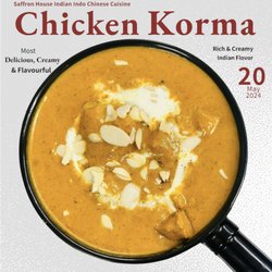 Saffron House Indian & Indo-Chinese Cuisine - From Chicken to Shrimp, Lamb to Beef, Our Korma Curry Whisks You Away on a Flavorful Adventure!