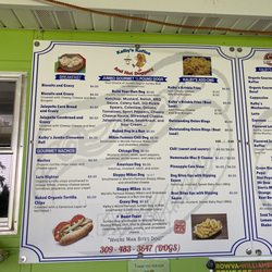 Kalby's Coffee and Hot Doggery - Hot dog menu