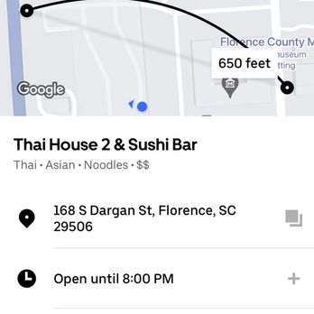 Thai House & Sushi Bar - Clear as day that store is open till 8pm - Thai Near Me - Florence, South Carolina Thai House & Sushi Bar - Clear as day that store is open till 8pm - Thai Near Me - Florence, South Carolina