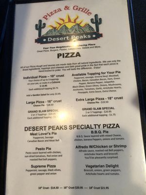 Menu photo 3 Desert Peaks Pizza & Grille Mesa, AZ Menu photo 3 Desert Peaks Pizza & Grille Mesa, AZ