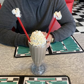 Dutch Mill Diner - Chocolate Peanut butter milkshake for 2 - Diners Near Me - Tillamook, Oregon