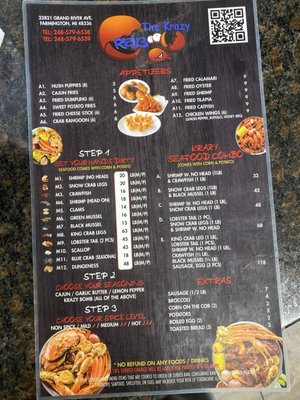 Menu photo 2 The Krazy Crab Farmington, MI