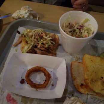 Pigsty BBQ - Pulled pork, Cole slaw, onion rings. Or what's left for breakfast. - Barbeque Near Me - Boynton Beach, Florida Pigsty BBQ - Pulled pork, Cole slaw, onion rings. Or what's left for breakfast. - Barbeque Near Me - Boynton Beach, Florida