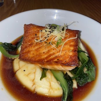Main + Lincoln - Salmon teriyaki with bok choy. swapped the mashed rice for mashed potatoes - New American Near Me - Valparaiso, Indiana