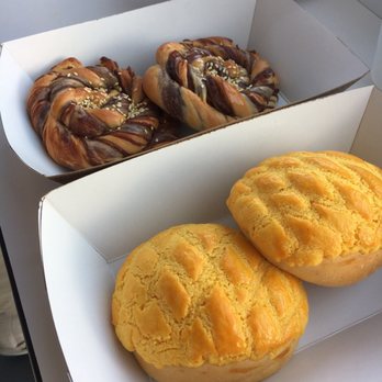 Ixlb Dim Sum Eats - Delicious desserts. Top: red bean paste roll, bottom: pineapple bao. - Dim Sum Near Me - Los Angeles, California