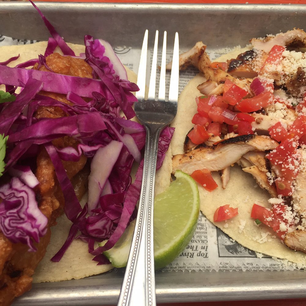 Fish and chicken taco