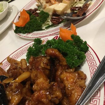 Chef Chu's - Tangerine chicken was great but the prawns with candied pecans & fresh apple was my favorite! - Chinese Near Me - Los Altos, California Chef Chu's - Tangerine chicken was great but the prawns with candied pecans & fresh apple was my favorite! - Chinese Near Me - Los Altos, California