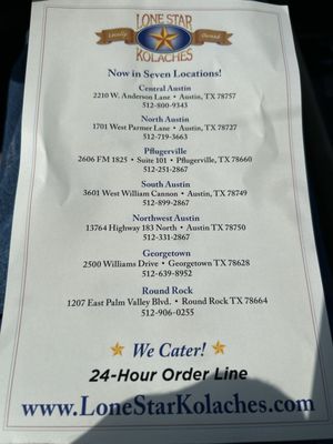 Menu photo 2 Lone Star Kolaches Pflugerville, TX Menu photo 2 Lone Star Kolaches Pflugerville, TX