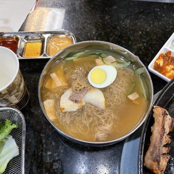 Honey Pig - Buckwheat Noodle in Cold Broth / 물냉면 - Barbeque Near Me - College Park, Maryland Honey Pig - Buckwheat Noodle in Cold Broth / 물냉면 - Barbeque Near Me - College Park, Maryland