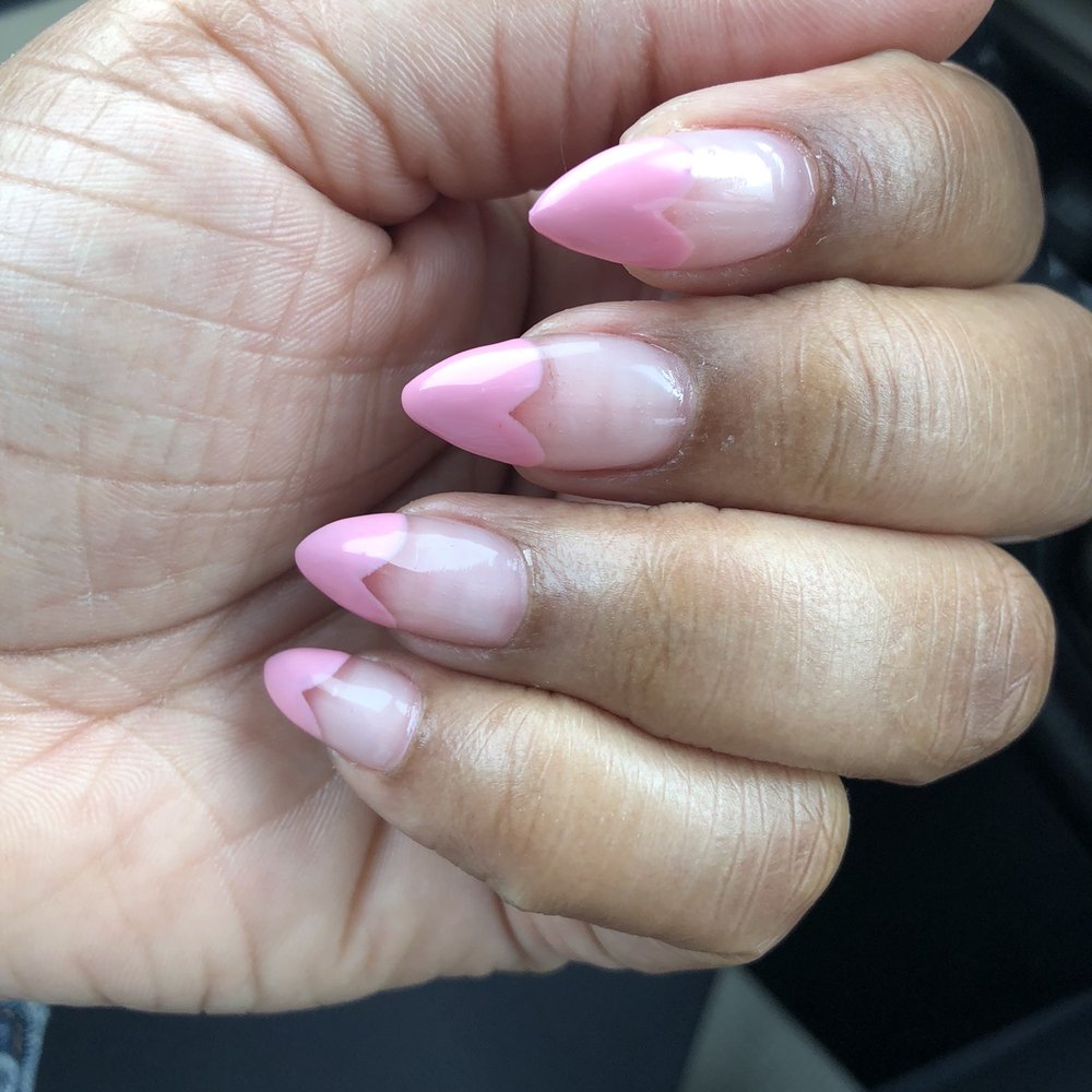 Trill Nail Parlor - Heart-shapes french tip - Nail Salons Near Me - Bellflower, California
