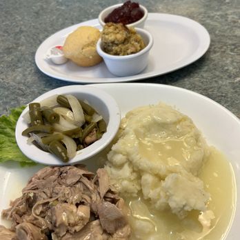 Jax Diner - Turkey, dressing, real mashed potatoes, green beans, a roll and cranberry sauce - American Near Me - North Fort Myers, Florida Jax Diner - Turkey, dressing, real mashed potatoes, green beans, a roll and cranberry sauce - American Near Me - North Fort Myers, Florida