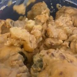 Nashville Hot Chicken Shack - The radioactive mess I received. What made it brown???