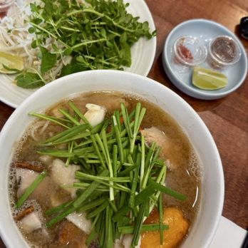 Bun Gao Restaurant - Bún mắm before mixing. - Vietnamese Near Me - San Jose, California Bun Gao Restaurant - Bún mắm before mixing. - Vietnamese Near Me - San Jose, California