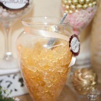 CB Luxe Decor & Events - Gummies and Golden chocolate bites for my Gold and Blush themed wrddinf! - Party & Event Planning Near Me