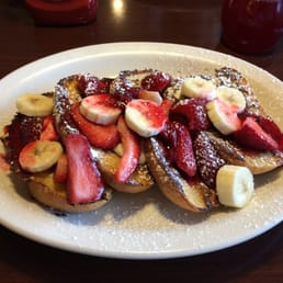 The strawberry and banana French toast. Yum! The strawberry and banana French toast. Yum!