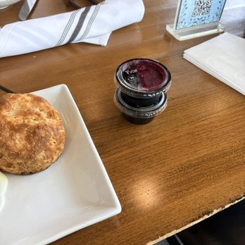 Ovenbird - Biscuit with jam - Modern European Near Me - Austin, Texas Ovenbird - Biscuit with jam - Modern European Near Me - Austin, Texas
