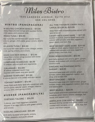 Menu photo 7 Miles Bistro Milpitas, CA Menu photo 7 Miles Bistro Milpitas, CA