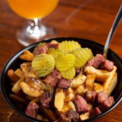 BottleDog Bites & Brews - Pictured: "Quebecois" (Montreal Smoked Corn Beef Brisket Poutine).