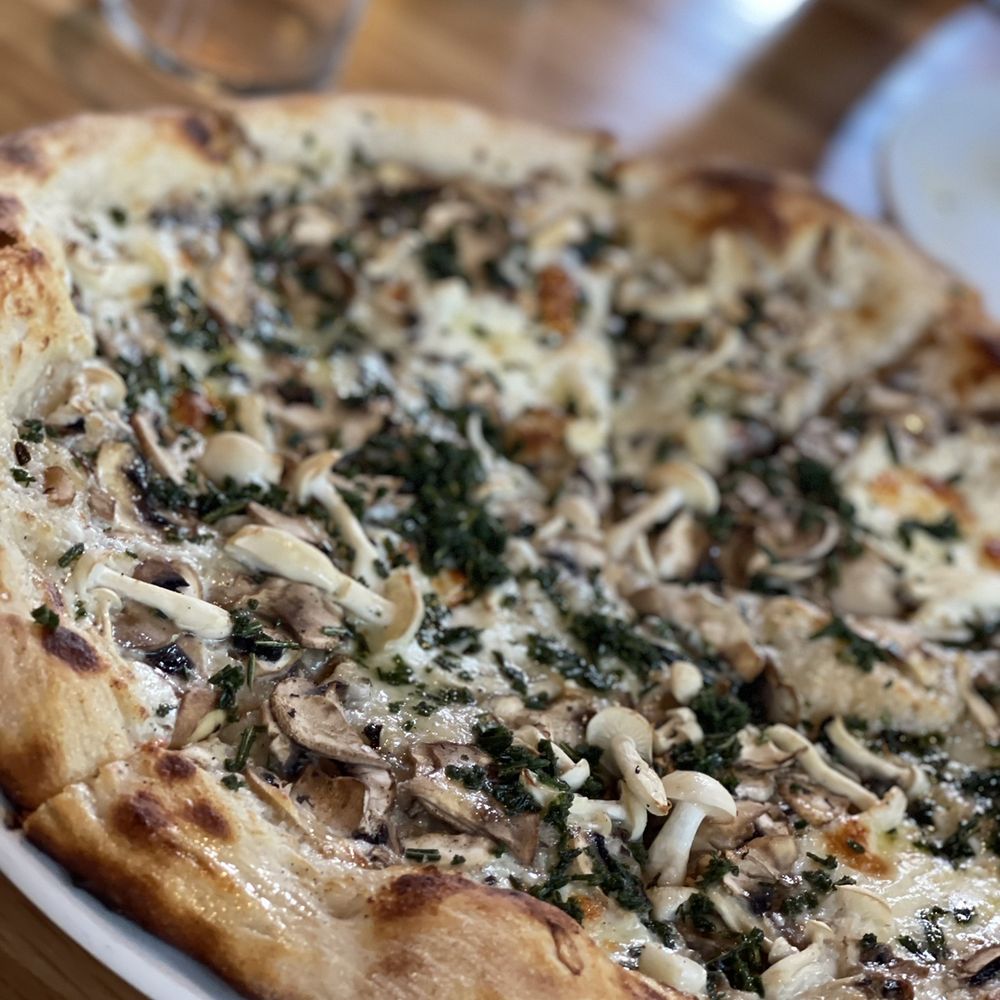 The Wylder - Mushroom pizza with Gruyère (so good. Incredible crust) - Pizza Near Me - Boise, Idaho