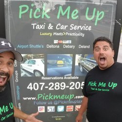 Pick Me Up Taxi & Car Service - 2 Pick Me Up Drivers exited to see the company's Ads all over Volusia County