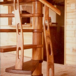 Berman's Custom Furniture - Spiral Staircase in Los Alamos, NM made of Koa.