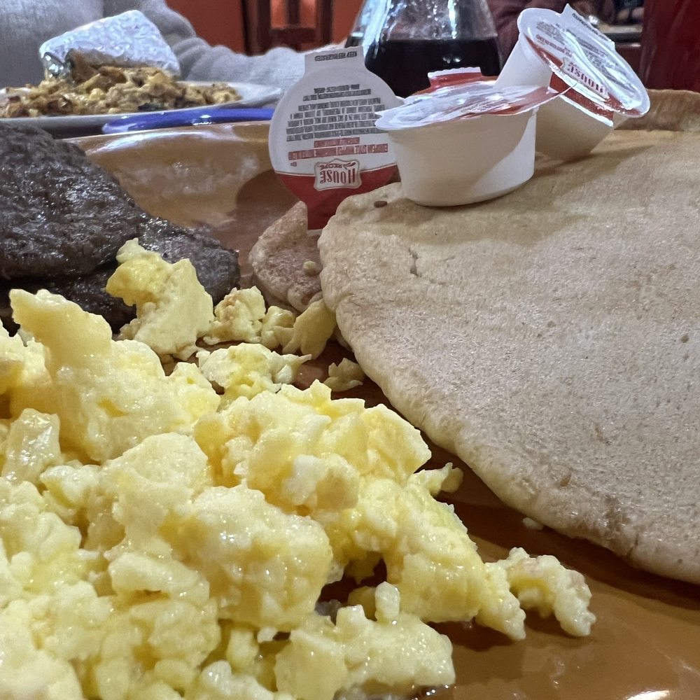 Super Taco - Pancakes, sausage and eggs. Great flavor and filling for the day. - Mexican Near Me - Marble Falls, Texas