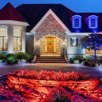 Mountain Side Internet & Technology  - Colored Landscape lighting - TV Mounting Near Me