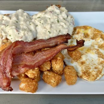 Over Easy - Peoria - Biscuits and gravy with bacon - Breakfast & Brunch Near Me - Peoria, Arizona Over Easy - Peoria - Biscuits and gravy with bacon - Breakfast & Brunch Near Me - Peoria, Arizona