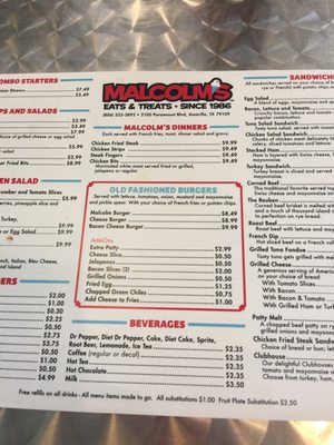 Menu photo 3 Malcolm's Ice Cream & Food Temptations Amarillo, TX