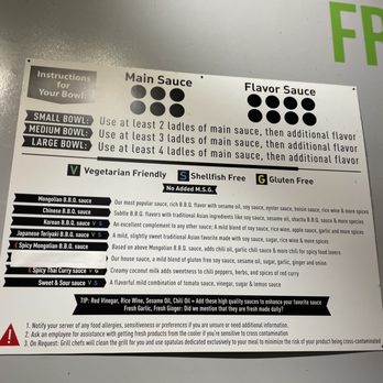 Adams Mongolian Grill - Sauce Menu - Mongolian Near Me - Rexburg, Idaho