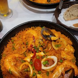Paella mix and Paella seafood. Fun to eat with the variety of ingredients Paella mix and Paella seafood. Fun to eat with the variety of ingredients