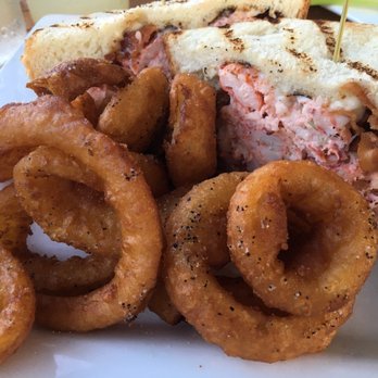 Little Barn - Look at the thickness of the lobster BLT and yummy seasoned onion rings. - Pubs Near Me - Westport, Connecticut Little Barn - Look at the thickness of the lobster BLT and yummy seasoned onion rings. - Pubs Near Me - Westport, Connecticut