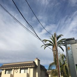 The creased phone line after the ReloCube was ran into it. The ReloCube below it on the street.