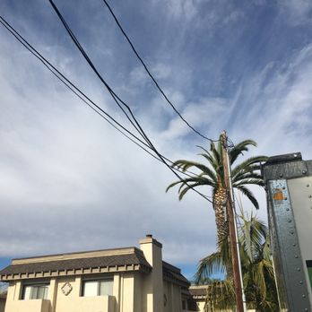 U-Pack Moving - The creased phone line after the ReloCube was ran into it. The ReloCube below it on the street. - Movers Near Me - Orange, California