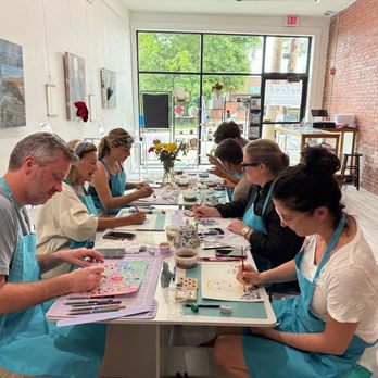Aplomb - Art cafe session in progress, this family of 7 had a great time creating together! - Art Classes Near Me - Dover, New Hampshire Aplomb - Art cafe session in progress, this family of 7 had a great time creating together! - Art Classes Near Me - Dover, New Hampshire