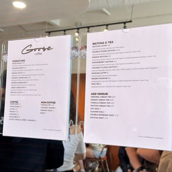 Goose Coffee - New updated Menu with rebranded logo - Coffee & Tea Near Me - Rancho Cucamonga, California Goose Coffee - New updated Menu with rebranded logo - Coffee & Tea Near Me - Rancho Cucamonga, California