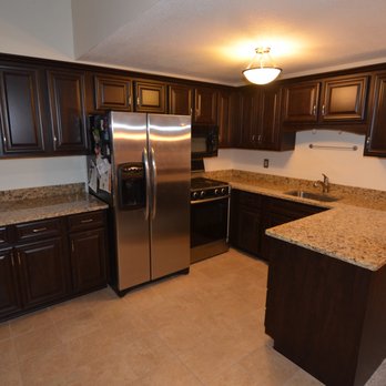 DomestiKitchens - Chocolate Pear Reface and new granite counters in Merrimack NH - Cabinetry Near Me