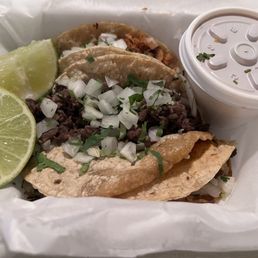 Top to bottom: pollo asado, carne asada, and dippy tacos. Top to bottom: pollo asado, carne asada, and dippy tacos.