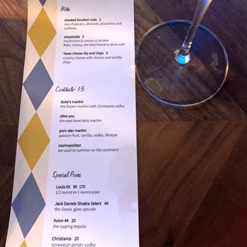 Middle 8 - Menu - Cocktail Bars Near Me - Pleasanton, California
