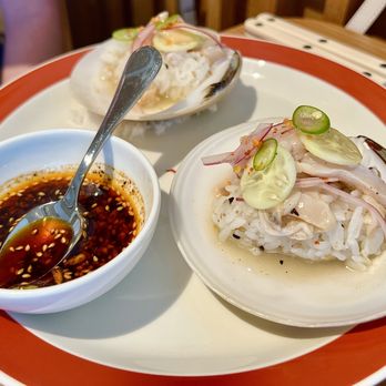 San Damian - Clams, queen clam, persian cucumber, salsa macha - MP at $27 today (very good) - Seafood Near Me - Los Angeles, California San Damian - Clams, queen clam, persian cucumber, salsa macha - MP at $27 today (very good) - Seafood Near Me - Los Angeles, California