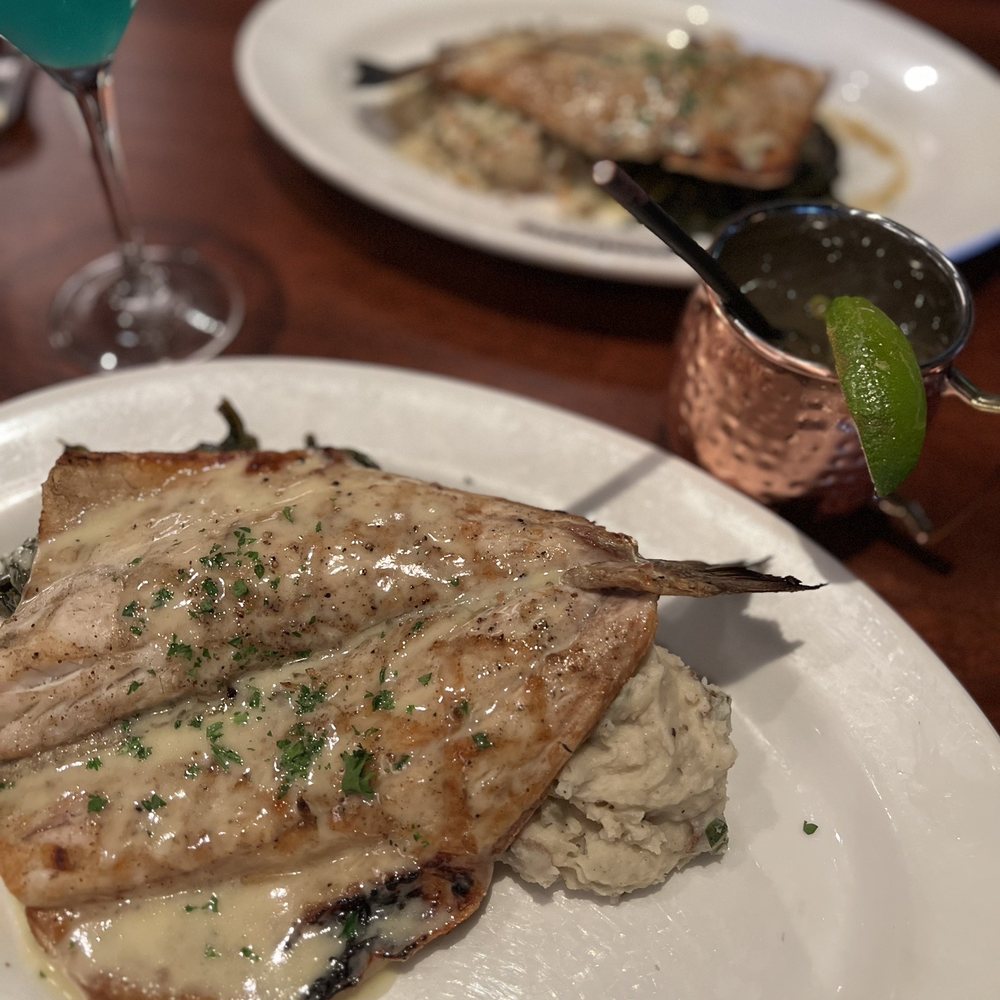 Copper Canyon Grill- Silver Spring - Branzino with mashed potatoes, and veggies paired with the SS martini - American Near Me - Silver Spring, Maryland Copper Canyon Grill- Silver Spring - Branzino with mashed potatoes, and veggies paired with the SS martini - American Near Me - Silver Spring, Maryland